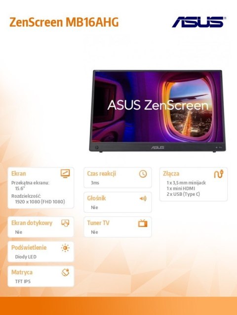 Monitor 16 cali MB16AHG IPS mHDMI 2*USB-C 144Hz