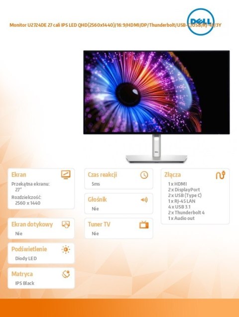 Monitor U2724DE 27 cali IPS LED QHD 2560x1440