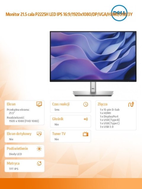 Monitor 21.5 cala P2225H