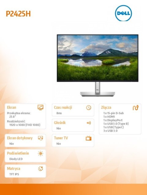Monitor 24 cale P2425H LED IPS 1920x1080