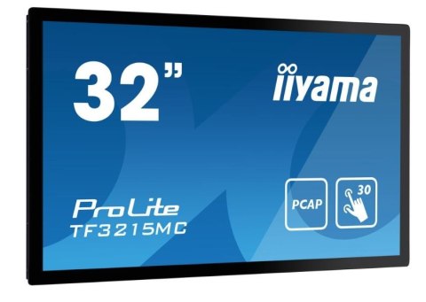 Monitor dotykowy 32 cale TF3215MC-B2 POJ 30PKT VA VGA HDMI DP 500cd m2 3000:1 8ms 24 7 7H IP65(front) PION POZIOM 200x200mm(vesa