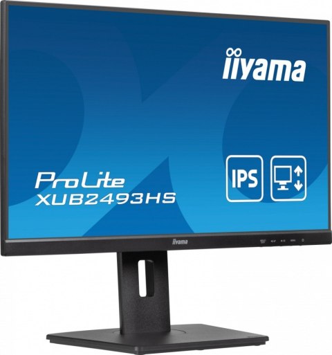Monitor ProLite 23 8 cala XUB2493HS-B6 A  IPS  HDMI  DP  2x2W  HAS  300cd m2  obrót stopy 120 stopni