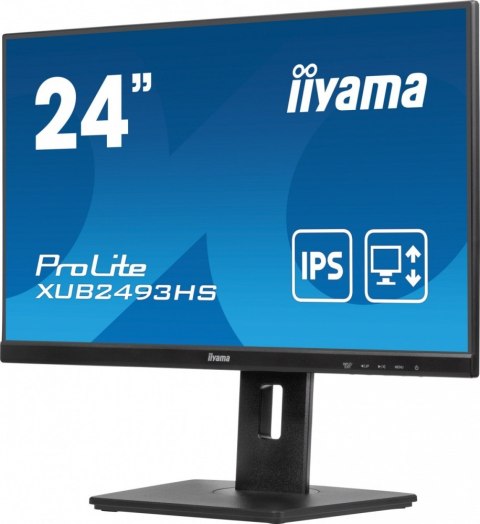 Monitor ProLite 23 8 cala XUB2493HS-B6 A  IPS  HDMI  DP  2x2W  HAS  300cd m2  obrót stopy 120 stopni