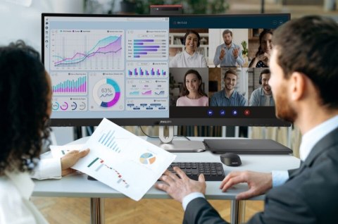 Monitor 34B2U6603CH 34 cale Curved VA HDMIx2 DP HAS Thunderbolt RJ45