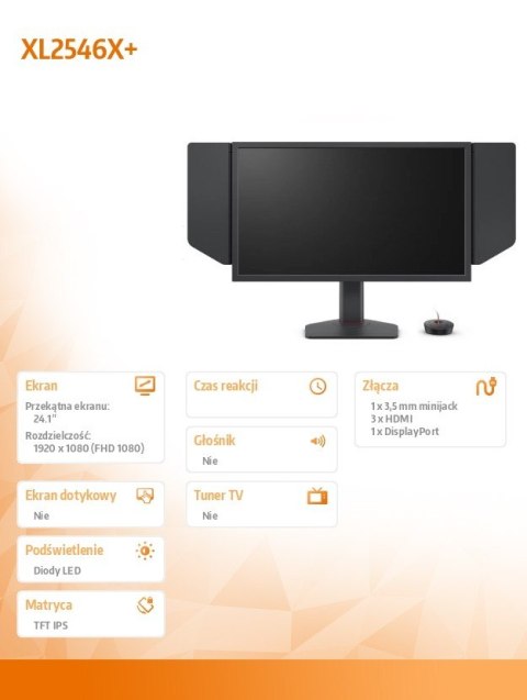 Monitor BENQ XL2546X+ LED 1ms 12MLN:1 HDMI GAMING