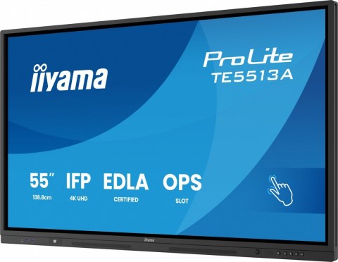 Monitor 55 cali TE5513A-B1AG INFRARED 40pkt IPS 4K 7H 450cd/m2  WiFi USB  ANDROID 14  Google EDLA 2x20W  UCHWYT CIENNY