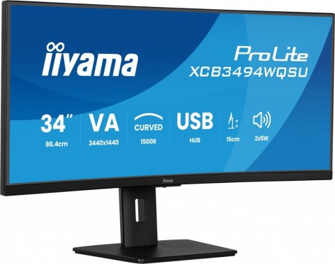 Monitor 34 cali XCB3494WQSU-B1 VA UWQHD 1500R 2xHDMI DP 2xUSB 2xUSB-C