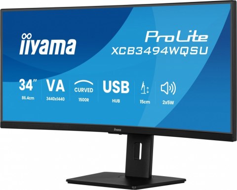 Monitor 34 cali XCB3494WQSU-B1 VA UWQHD 1500R 2xHDMI DP 2xUSB 2xUSB-C