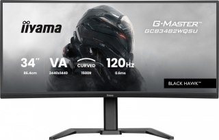 Monitor 34 cale G-Master GCB3482WQSU-B1 VA UWQHD 120HZ 1500R  HDR400  21:9  500cd 2x5W  USB-c