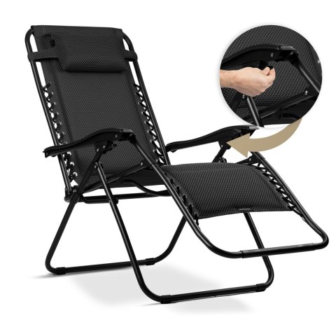 Leżak ogrodowy składany z poduszką Sofotel ChillWell Soft czarny