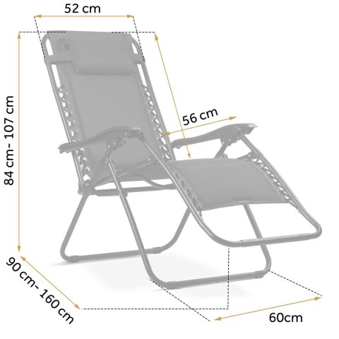 Leżak ogrodowy składany z poduszką Sofotel ChillWell Soft czarny
