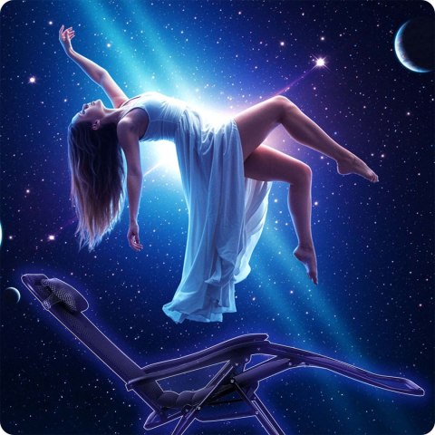 Leżak ogrodowy składany z poduszką Sofotel ChillWell Soft czarny