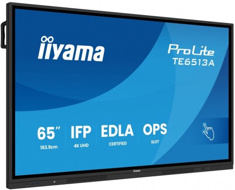 Monitor 65 cali TE6513A-B1AG INFRARED 40pkt IPS 4K 7H 450cd/m2  WiFi USB  ANDROID 14  Google EDLA 2x20W  UCHWYT CIENNY