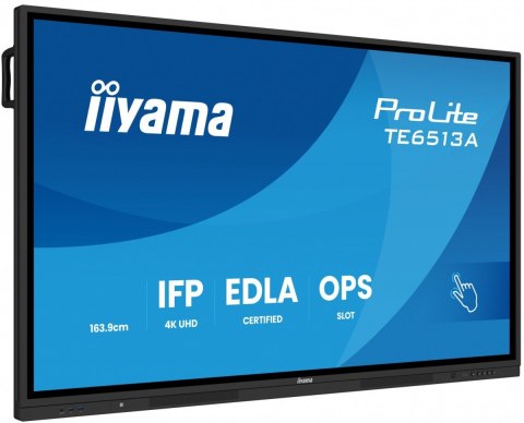 Monitor 65 cali TE6513A-B1AG INFRARED 40pkt IPS 4K 7H 450cd/m2  WiFi USB  ANDROID 14  Google EDLA 2x20W  UCHWYT CIENNY