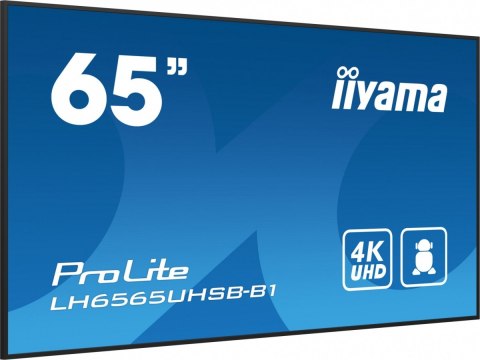 *IIYAMA 65'LH6565UHSB-B1, 24/7,IPS,ANDROID.11,4K,800cd, iiSignage2, SDM, 2x HDMI, DP, 2x USB,2x 10W, RJ45, WiFi, 4/32GB, PIO