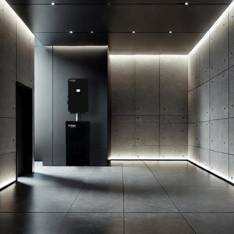 Magazyn Bank Energii V-TAC Czarny Szklany Front 10.24kWh 200Ah/51.2V 10240Wh LiFePO4 BMS VT-10240B 10 Lat Gwarancji