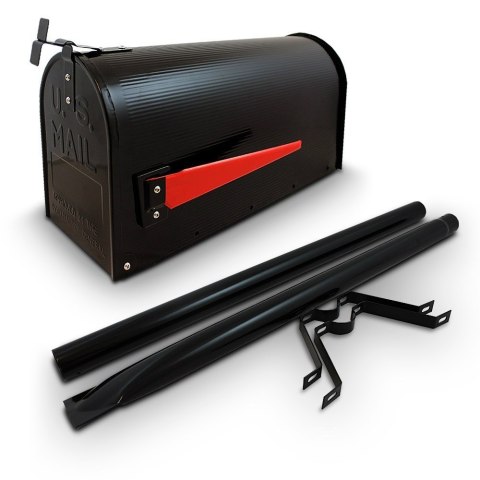 Skrzynka pocztowa Czarna na listy w stylu Amerykańskim + słupek