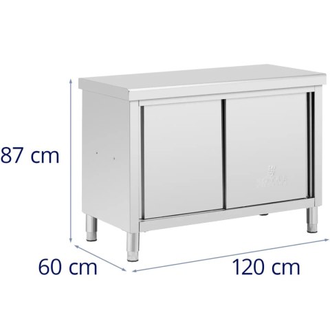 Stół blat roboczy centralny z szafką przelotową STAL 120 x 60 cm