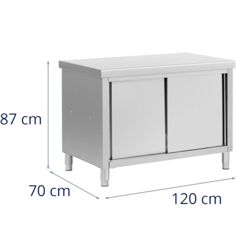 Stół blat roboczy centralny z szafką przelotową STAL 120 x 70 cm