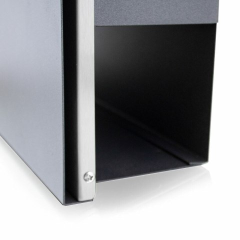 Skrzynka pocztowa z gazetnikiem na listy grafitowa ze stali nierdzewnej