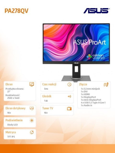 Monitor 27 cali PA278QV VY