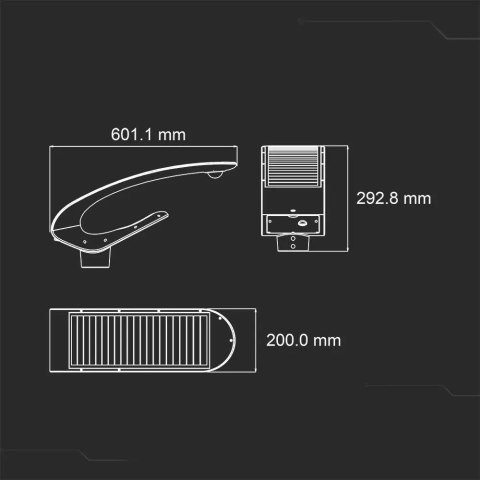 Oprawa Ogrodowa Parkowa V-TAC 20W Czujnik Ruchu Pilot VT-130W 4000K 2000lm 5 Lat Gwarancji