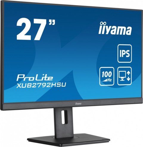 Monitor ProLite XUB2792HSU-B6 27 cali IPS HDMI DP 100Hz SLIM 4xUSB3.2 PIVOT  HAS(150mm) 2x2W