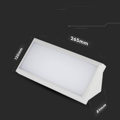 Oprawa Ścienna V-TAC 12W LED Ukośna Biała IP65 VT-5142 4000K 1250lm