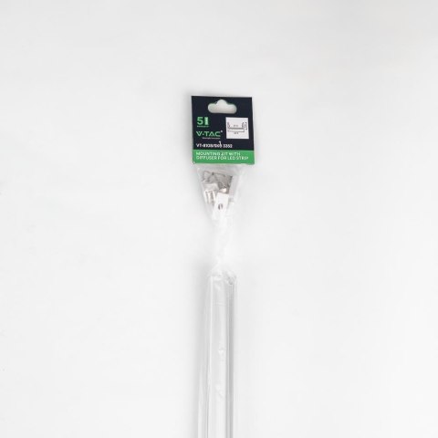 Profil Aluminiowy V-TAC 2mb Anodowany, Klosz Mleczny, Na dwie taśmy 21,5mm VT-8108