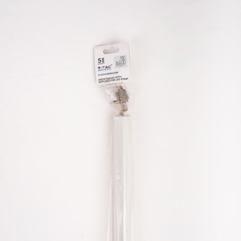 Profil Aluminiowy V-TAC 2mb Biały, Klosz Mleczny, Kątowy VT-8114W 5 Lat Gwarancji