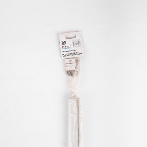 Profil Aluminiowy V-TAC 2mb Biały, Klosz Mleczny, Na dwie taśmy VT-8108-W 5 Lat Gwarancji