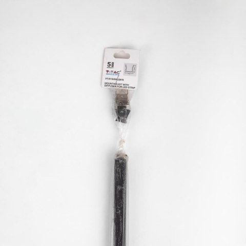 Profil Aluminiowy V-TAC 2mb Czarny, Klosz Czarny VT-8110