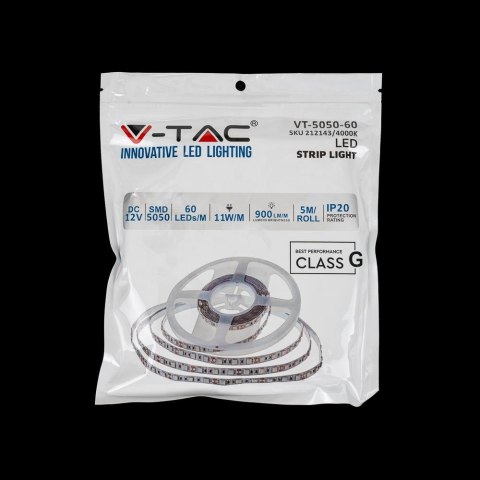 Taśma LED V-TAC SMD5050 300LED IP20 11W/m VT-5050 IP20 4000K 900lm