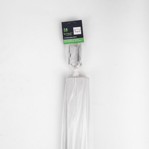 Profil Aluminiowy V-TAC 2mb Anodowany, Klosz Mleczny, Wpuszczany 20x50mm VT-8207