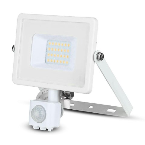 Projektor LED V-TAC 20W SAMSUNG CHIP Czujnik Ruchu Funkcja Cut-OFF Biały VT-20-S-B 6400K 1600lm 5 Lat Gwarancji