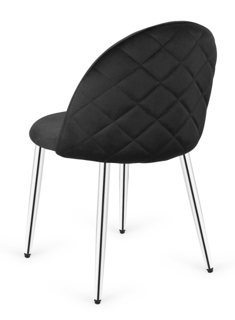 Krzesło tapicerowane GLORIA BLACK VELVET SILVER
