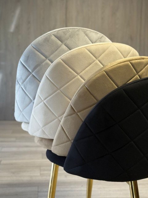 Krzesło tapicerowane GLORIA BLACK VELVET SILVER