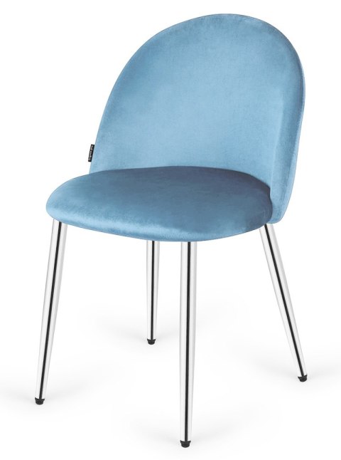 Krzesło tapicerowane GLORIA LIGHT BLUE VELVET SILVER