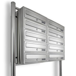 Lokatorska Skrzynka na listy do mieszkań 2x5 wrzutów stal inox nierdzewna