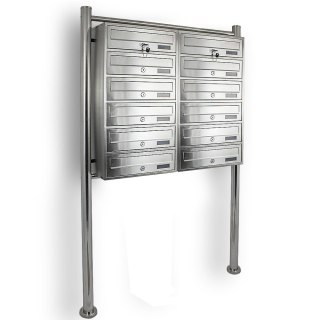 Skrzynka pocztowa na listy lokatorka 2x6 12 mieszkań stal nierdzewna