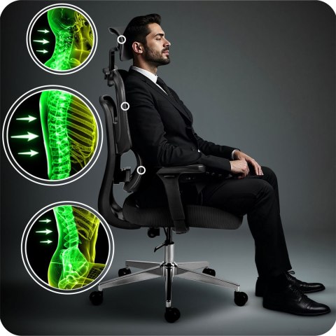 Fotel biurowy z mikrosiatką Sofotel Talin - czarny