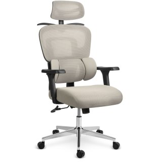 Fotel biurowy z mikrosiatką Sofotel Talin - szary