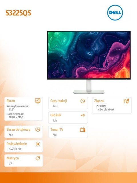 Monitor S3225QS 31.5 cala VA 4K