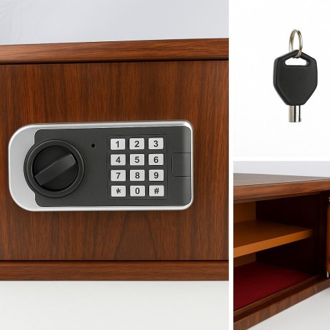 Sejf biurowy domowy imitujący drewno