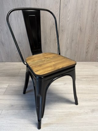 Krzesło metalowe loft CORSICA NERO OAK II GATUNEK