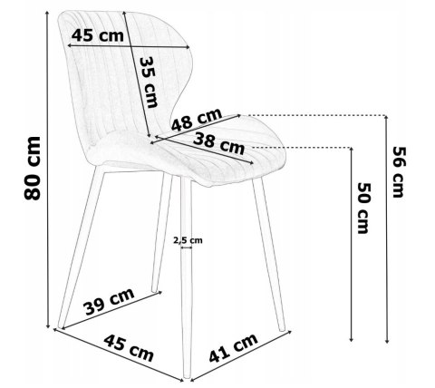 Krzesło tapicerowane MONTI VELVET PINK GOLD