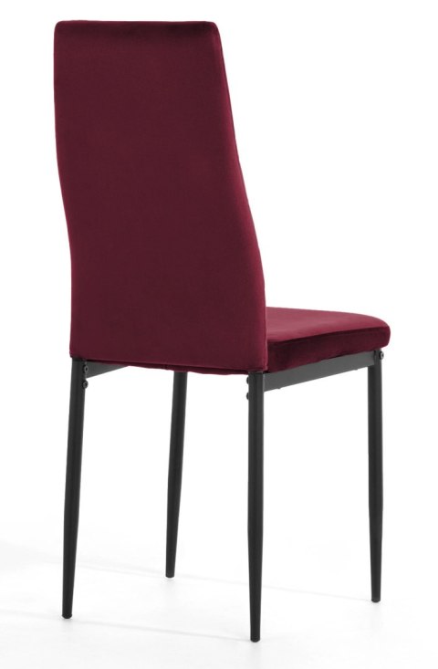 Krzesło tapicerowane zestaw 4x VALVA CARO VELVET BURGUNDY