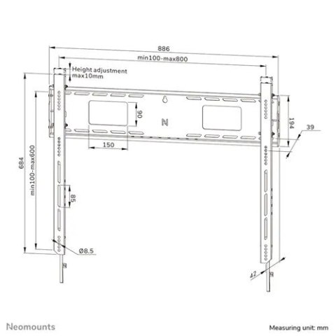 Uchwyt ścienny LEVEL-750 (XL  125 kg  kickstand  lockable)