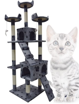 Drapak dla kota 170cm Grafitowy wygodne legowisko dla kotów