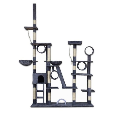 Ciemno-szary Drapak dla kota drzewko sizalowe wieża 250 cm wysoki XXL